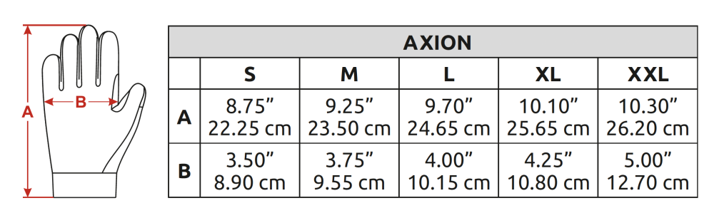 veľkostná tabulka lezecké rukavice