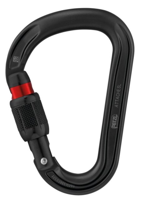 HMS karabína Petzl Attache - Typ: screw lock, Farba: čierna
