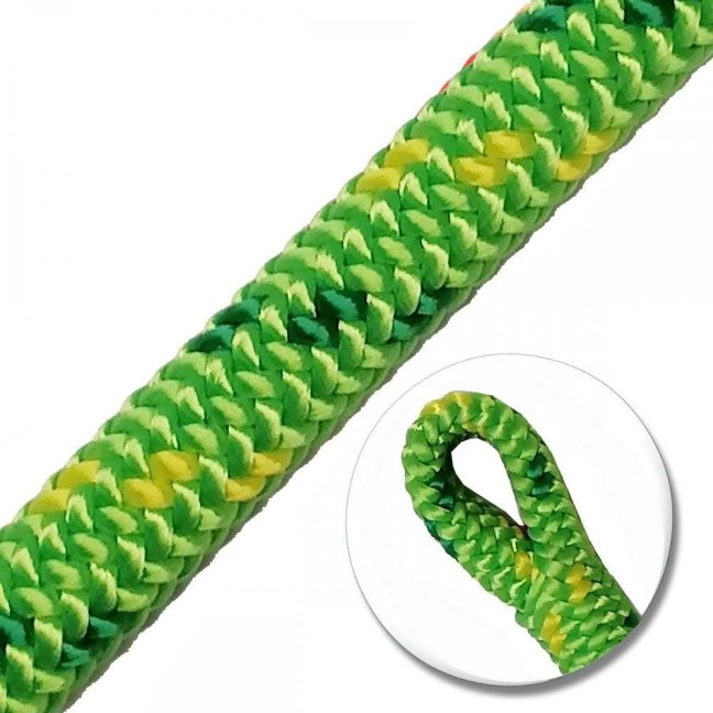 Arboristické lano Petzl Flow 11.6 mm - Dĺžka: 45 m, Farba: zelené, Ukončenie: splietané oko