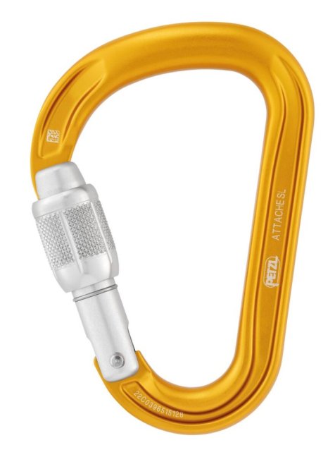 HMS karabína Petzl Attache - Typ: screw lock, Farba: žltá