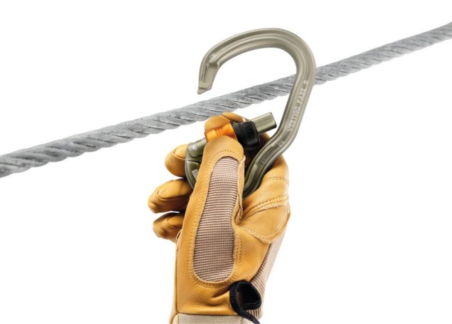 Veľká asymetrická karabína Petzl Vertigo - Typ: wire lock Park