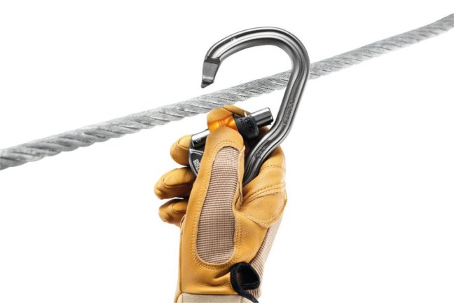 Veľká asymetrická karabína Petzl Vertigo - Typ: wire lock Park