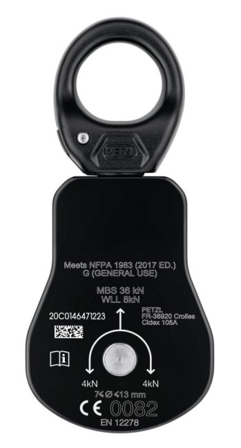 Kladka Petzl Spin L - Typ: Spin L1, Farba: čierna
