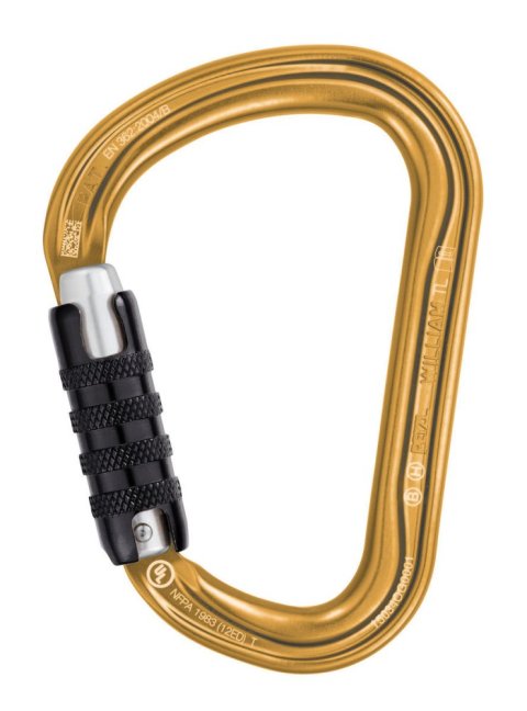 Veľká HMS karabína Petzl William - Typ: triact lock, Farba: šedá