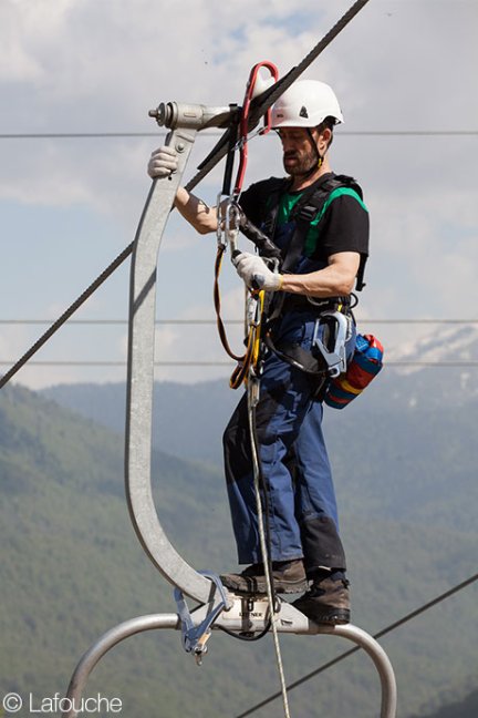 Kladka na záchranu z lanovky Petzl Rollcab