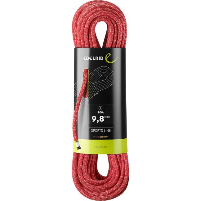 Lezecké lano Edelrid Boa 9,8 mm - Dĺžka: 80 m, Farba: červené