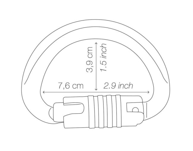 Karabína pólkruhovitého tvaru Petzl Omni - Typ: screw lock
