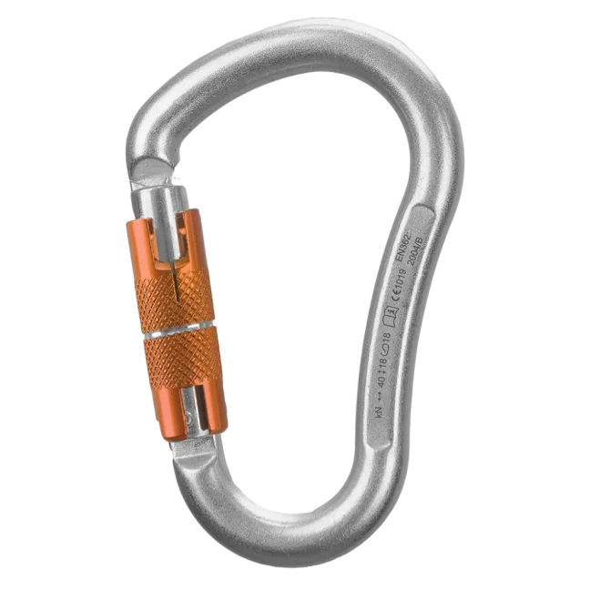 Oválna oceľová karabína Rock Empire Magnum Steel - Typ: triple lock