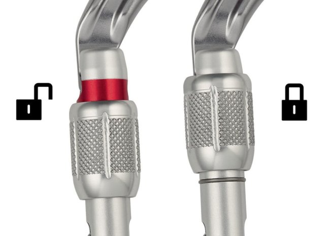 Oválna karabína Petzl OK - Typ: triact lock, Farba: čierna