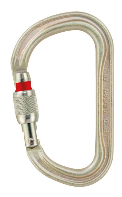 Asymetrická oceľová karabína Petzl Vulcan - Typ: screw lock, Farba: zlatá