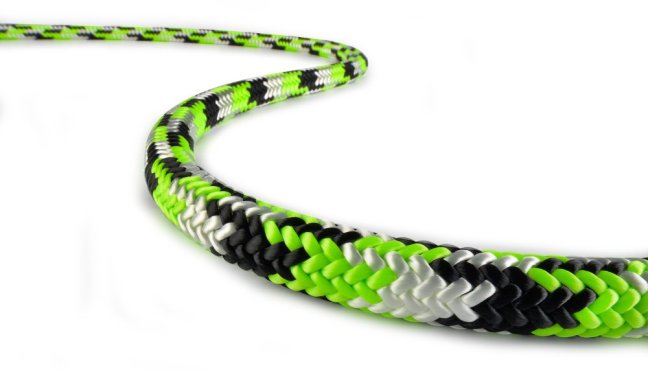 Arboristické lano Teufelberger Tachyon 11,5 mm - Dĺžka: 45 m, Farba: zelená + modrá, Ukončenie: so splietaným okom