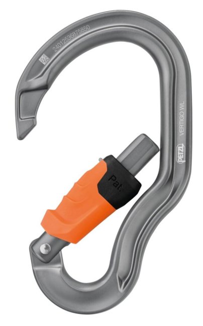 Veľká asymetrická karabína Petzl Vertigo - Typ: wire lock