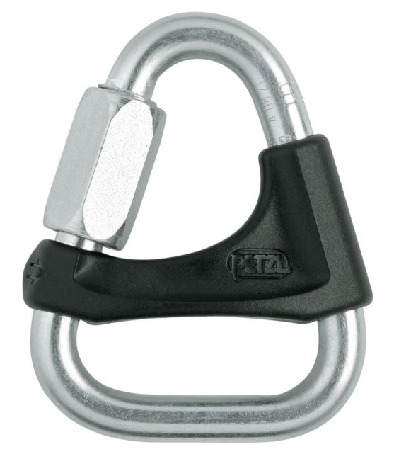 Trojuholníková spojka Petzl Delta - Typ: 8 mm s priečkou, Farba: strieborná