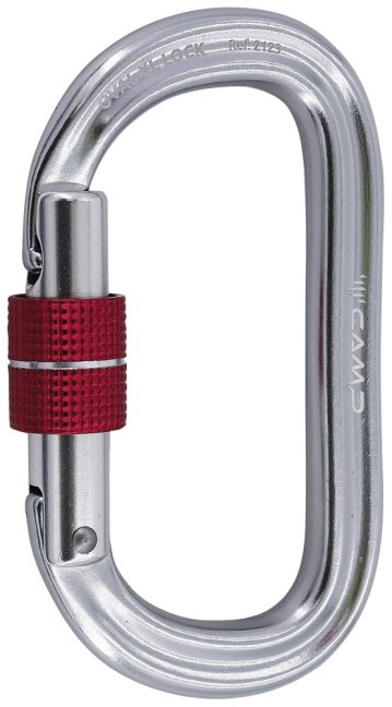 Karabína Camp Oval XL Lock - Farba: šedá