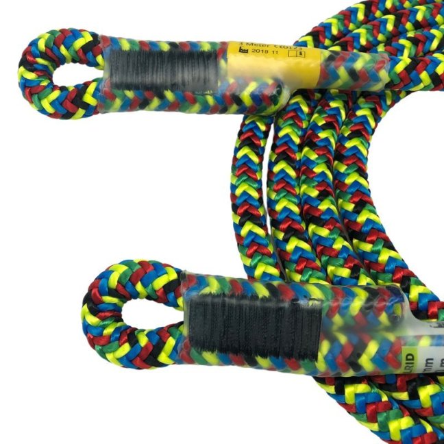 Arboristické lano Edelrid XPe 12,3 mm - Dĺžka: 50 m, Farba: žlto-modré, Ukončenie: bez pripájacieho oka