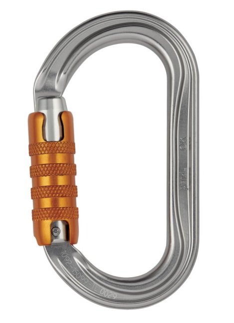 Oválna karabína Petzl OK - Typ: triact lock, Farba: čierna