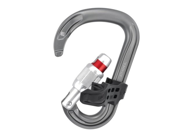 HMS karabína Petzl Attache - Typ: screw lock, Farba: čierna