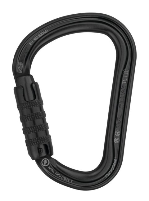 Veľká HMS karabína Petzl William - Typ: triact lock, Farba: šedá