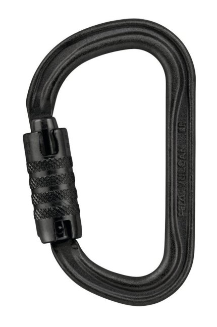 Veľká oceľová karabína Petzl Vulcan - Typ: screw lock, Farba: čierna