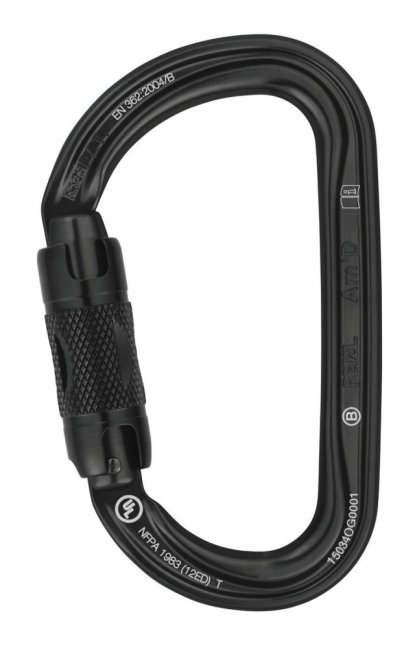 Asymetrická karabína Petzl Am´D - Typ: triact lock, Farba: čierna