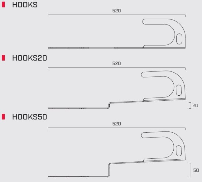 Hák na rebrík na strechu Rothoblaas Hook Spike - Typ: Hook 50