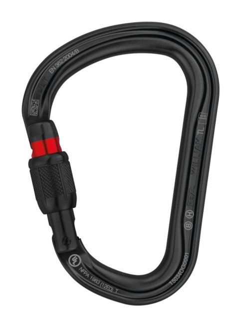 Veľká HMS karabína Petzl William - Typ: triact lock, Farba: šedá