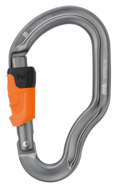 Veľká asymetrická karabína Petzl Vertigo - Typ: wire lock