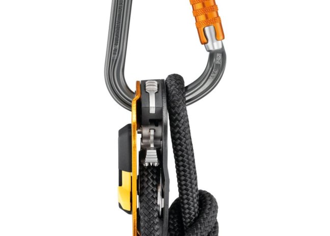 Veľká HMS karabína Petzl William - Typ: triact lock, Farba: šedá
