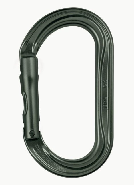Oválna karabína Petzl OK - Typ: triact lock, Farba: čierna