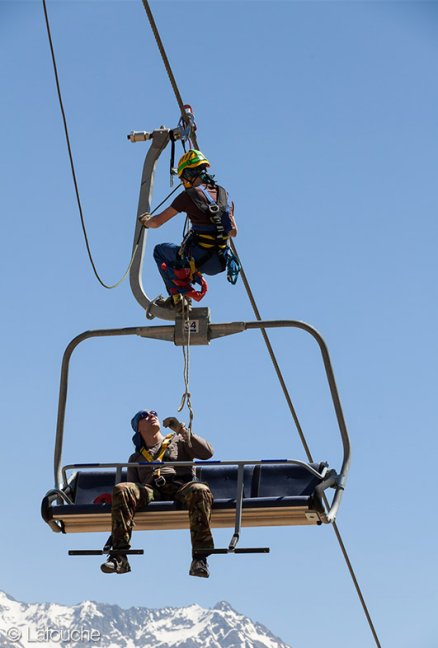 Kladka na záchranu z lanovky Petzl Rollcab