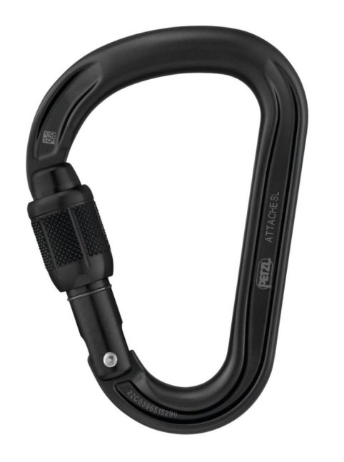 HMS karabína Petzl Attache - Typ: screw lock, Farba: čierna