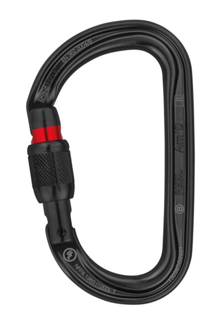 Asymetrická karabína Petzl Am´D - Typ: triact lock, Farba: čierna