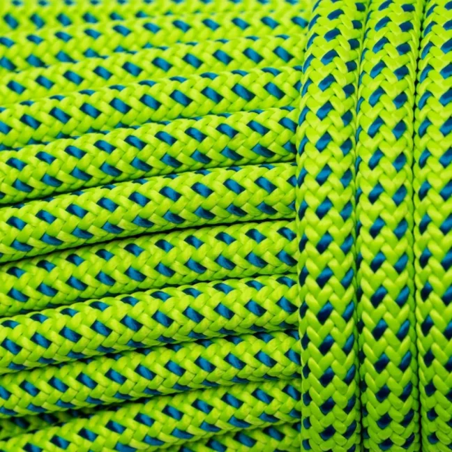 Arboristické lano Teufelberger Tachyon 11,5 mm - Dĺžka: 45 m, Farba: zelená + modrá, Ukončenie: so splietaným okom