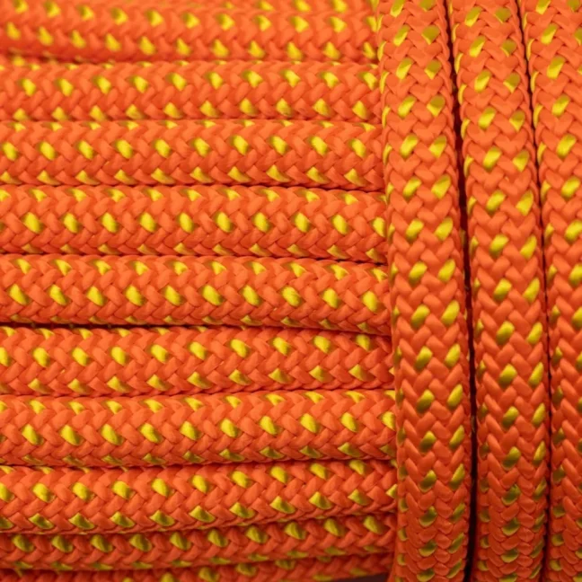 Arboristické lano Teufelberger Tachyon 11,5 mm - Dĺžka: 60 m, Farba: oranžová + žltá, Ukončenie: so splietaným okom