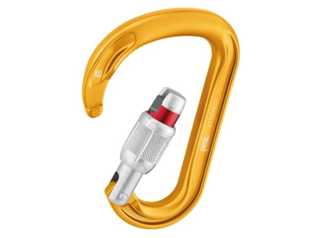 HMS karabína Petzl Attache - Typ: screw lock, Farba: čierna