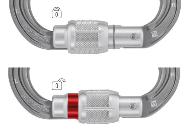 Karabína pólkruhová Petzl Omni - Typ: triple lock
