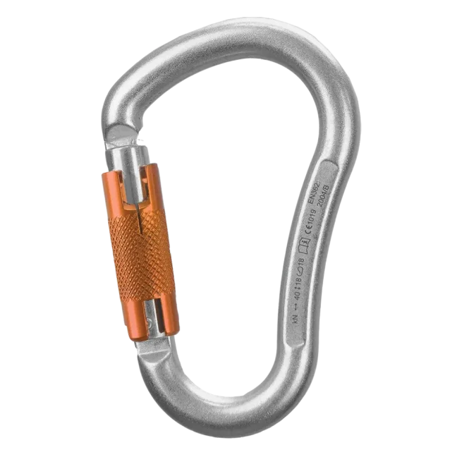 Oválna oceľová karabína Rock Empire Magnum Steel - Typ: triple lock