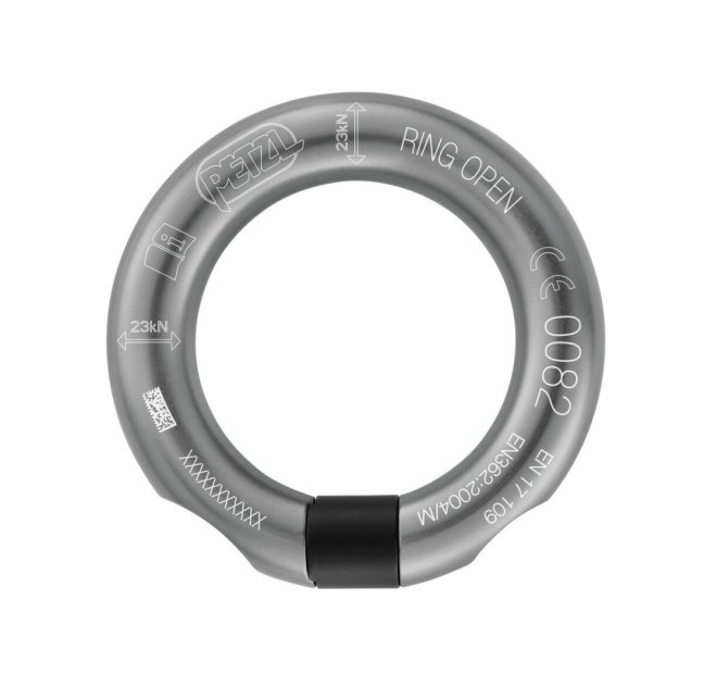 Otvárateľný krúžok Petzl Ring Open - Farba: šedá