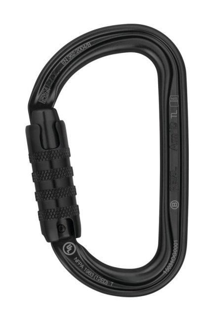 Asymetrická karabína Petzl Am´D - Typ: triact lock, Farba: čierna