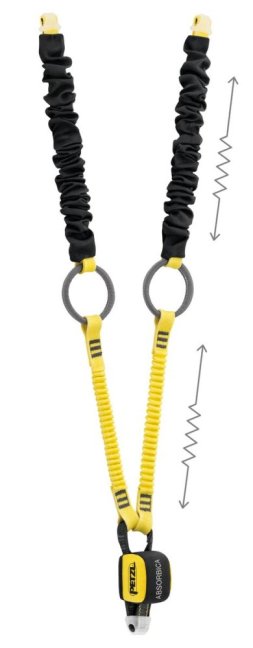 Y tlmič pádu s dvoma lanami Petzl Absorbica Y - Dĺžka: 150 cm - Tie Back