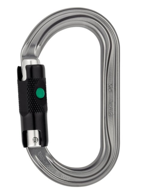 Oválna karabína Petzl OK - Typ: ball lock, Farba: šedá