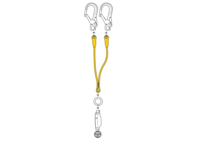 Dvojitý postupový lanyard Petzl Jane Y
