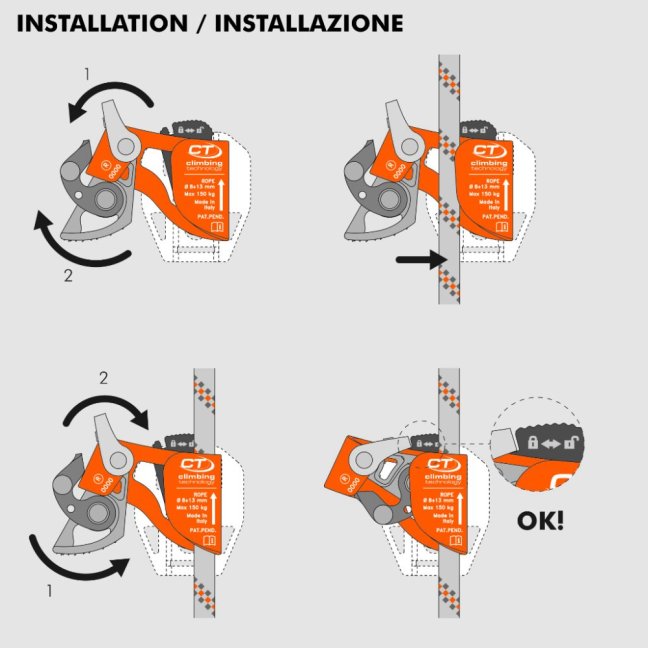 Nožný blokant pre arboristiku Climbing Technology Quick Tree - Typ: blokant s adaptérom na stupačky, Pravý / ľavý: pravý