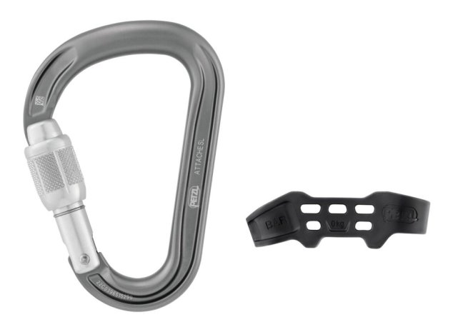 HMS karabína Petzl Attache - Typ: screw lock, Farba: čierna