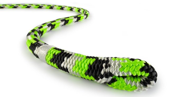 Arboristické lano Teufelberger Tachyon 11,5 mm - Dĺžka: 45 m, Farba: zelená + modrá, Ukončenie: so splietaným okom