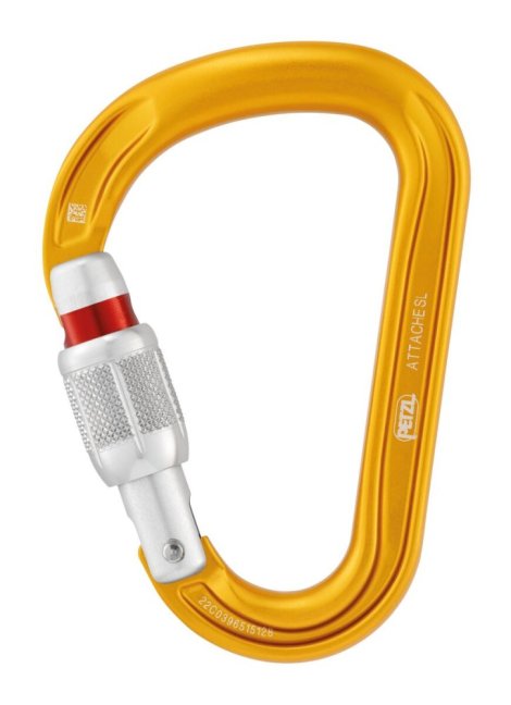 HMS karabína Petzl Attache - Typ: screw lock, Farba: žltá