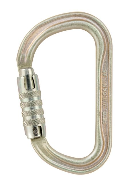 Asymetrická oceľová karabína Petzl Vulcan - Typ: screw lock, Farba: zlatá