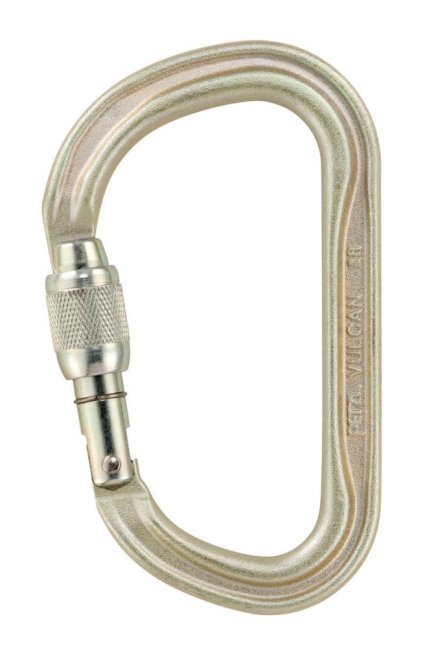 Asymetrická oceľová karabína Petzl Vulcan - Typ: screw lock, Farba: zlatá