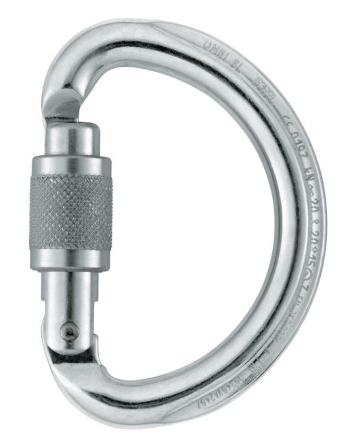 Karabína pólkruhovitého tvaru Petzl Omni - Typ: screw lock