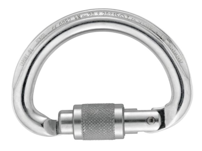 Karabína pólkruhovitého tvaru Petzl Omni - Typ: screw lock